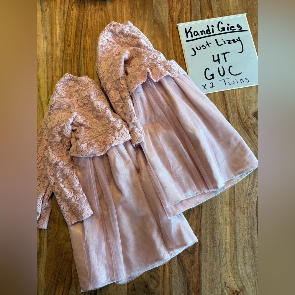 Twin Bundle 2 Pink Lace and Tulle Dresses